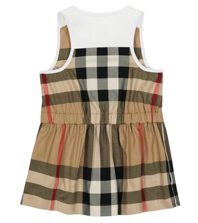 Shop Burberry Baby Vintage Check Cotton Dress In Archive Beige Ip Chk