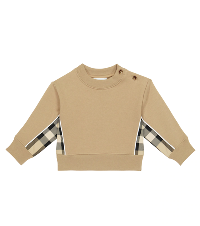 Shop Burberry Baby Cotton Sweater In Archive Beige
