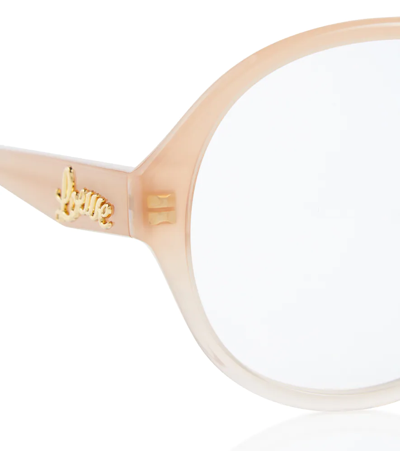 Shop Loewe Round Glasses In Shiny Pink