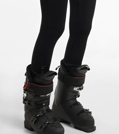 Shop Moncler High-rise Jersey Leggings In Black