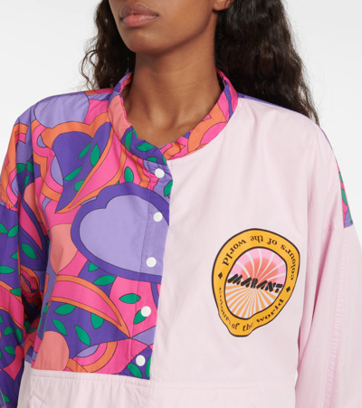 Shop Isabel Marant Lizzip Patchwork Cotton Jacket In Light Pink