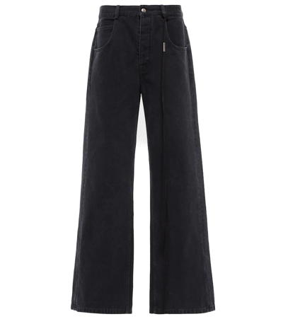 Shop Ann Demeulemeester Claire High-rise Wide-leg Jeans In Black