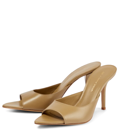 Gia Borghini Gia X Pernille Teisbaek Perni 04 Leather Sandals In Coffee Brown