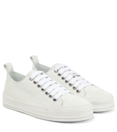 Shop Ann Demeulemeester Gert Suede Sneakers In White