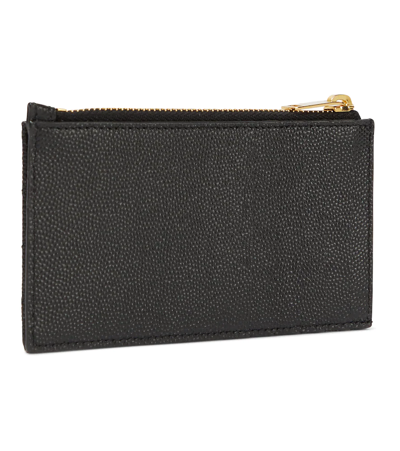 Saint Laurent Monogram Zipped Leather Wallet In Nero