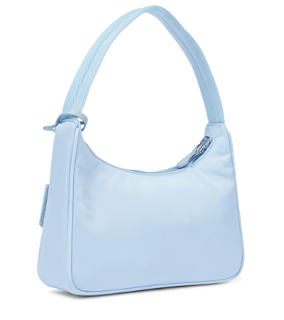 Prada Re-edition Mini Shoulder Bag In Celeste