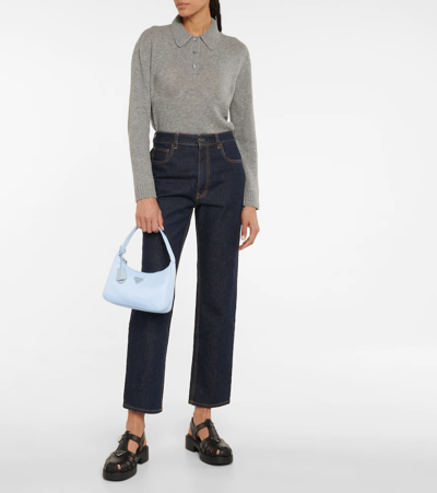 Prada Re-edition Mini Shoulder Bag In Celeste
