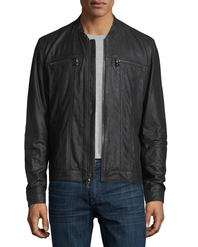 Shop John Varvatos Men's Lambskin Leather Jacket In Black (001)