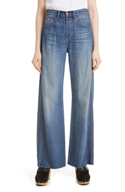 Shop Veronica Beard Taylor High Waist Wide Leg Jeans In Keystone