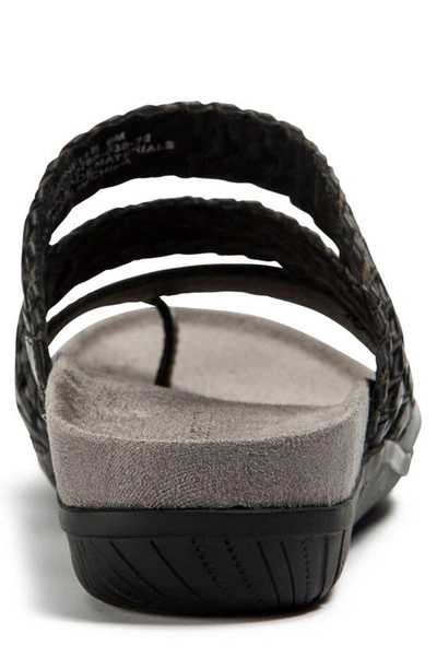 Baretraps Jorry Womens Faux Leather Woven Slide Sandals In Black