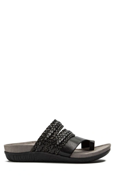 Baretraps Jorry Womens Faux Leather Woven Slide Sandals In Black