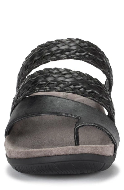 Baretraps Jorry Womens Faux Leather Woven Slide Sandals In Black