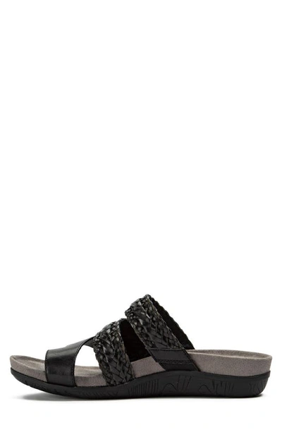 Baretraps Jorry Womens Faux Leather Woven Slide Sandals In Black