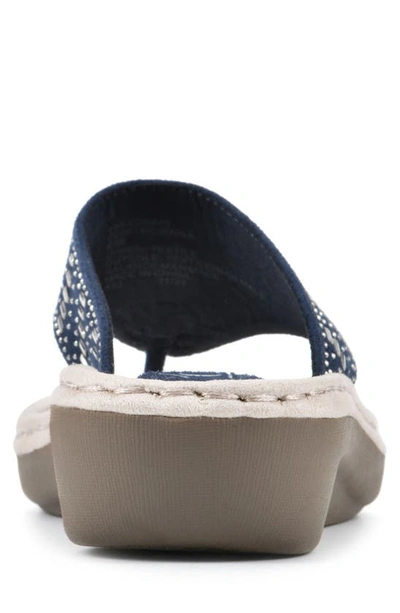 Cliffs By White Mountain Cienna Thong Comfort Sandal In Navy/ Fabric