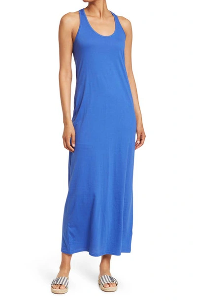 Shop Melrose And Market Sleeveless Racerback Maxi Dress In Blue Dazzle