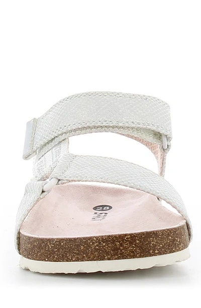 Shop Sprox Cassandra Snake Embossed Open Toe Sandal In Light Pink Pearlized Finish