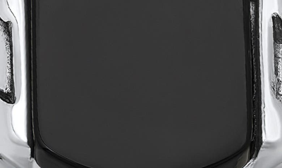 Hmy Jewelry Black Agate Chain Ring In Metallic