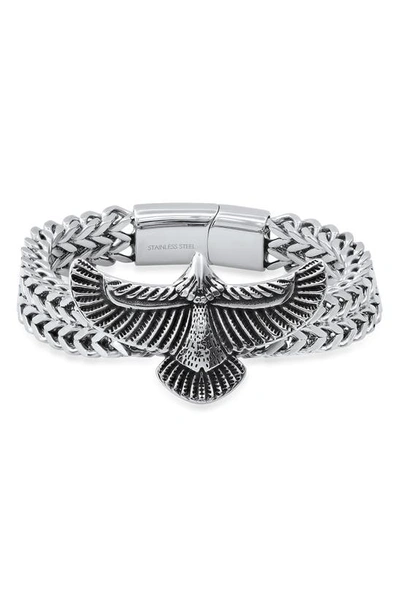 Shop Hmy Jewelry Eagle Wheat Chain Bracelet In Metallic