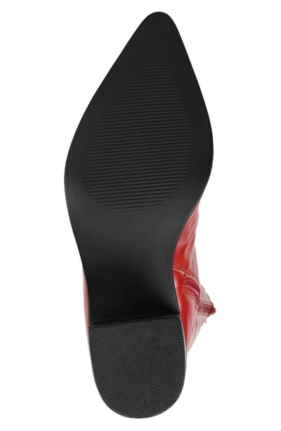 Journee Collection Daria Whipstitch Tall Vegan Leather Western Boot In Red