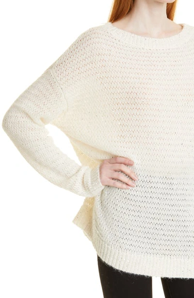 Shop Nordstrom Signature Sequin Sweater In Ivory Cloud Combo