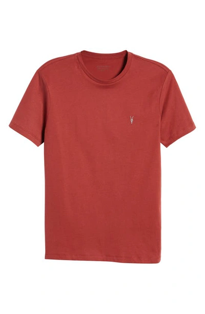 Shop Allsaints Brace Tonic Crewneck T-shirt In Roasted Red