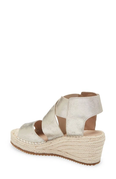 Shop Eileen Fisher 'willow' Espadrille Wedge Sandal In Platinum Silver