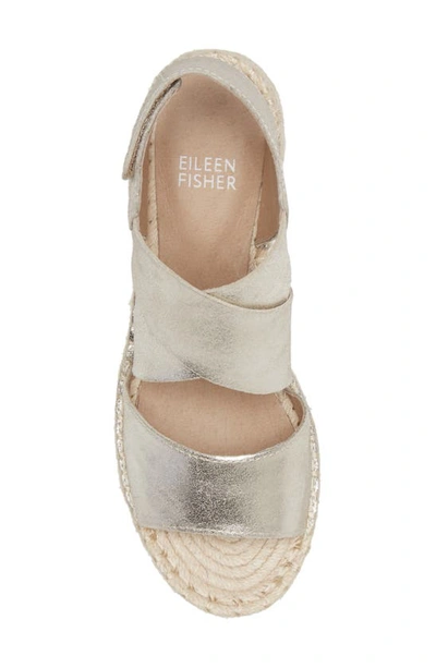 Shop Eileen Fisher 'willow' Espadrille Wedge Sandal In Platinum Silver