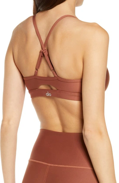 Shop Alo Yoga Airlift Intrigue Bra In Rust