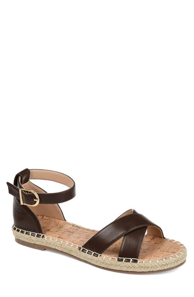 Shop Journee Collection Lyddia Ankle Strap Espadrille Sandal In Brown