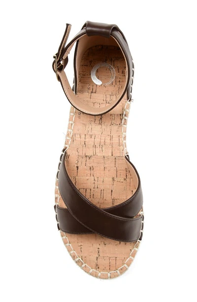 Shop Journee Collection Lyddia Ankle Strap Espadrille Sandal In Brown