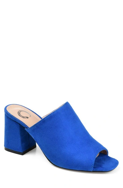 Shop Journee Collection Adelaide Block Heel Mule In Blue