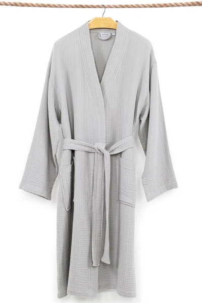 Shop Linum Home Textiles Smyrna Hotel/spa Luxury Robe In Gray