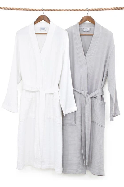 Shop Linum Home Textiles Smyrna Hotel/spa Luxury Robe In Gray