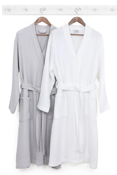 Shop Linum Home Textiles Smyrna Hotel/spa Luxury Robe In Gray