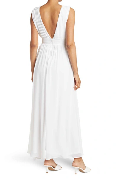 Shop Love By Design Athen Plunging V-neck Maxi Dress In Ivory