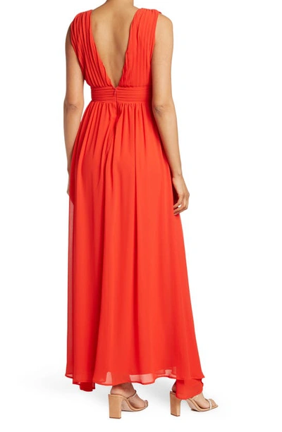 Love By Design Athen Plunging V-neck Maxi Dress In Red