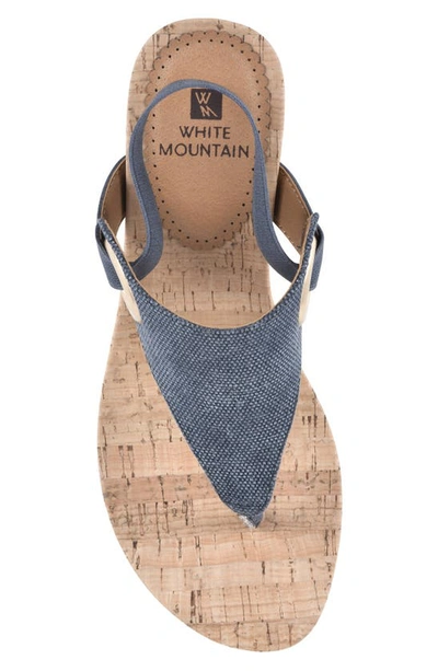 Shop White Mountain Aida Cork Wedge Sandal In Denim Blue/ Fab