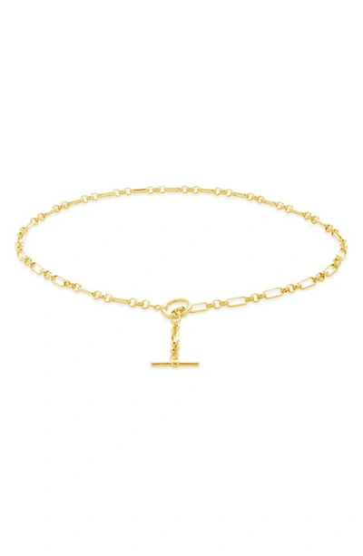 Shop Sterling Forever Mixed Link Toggle Necklace In Gold