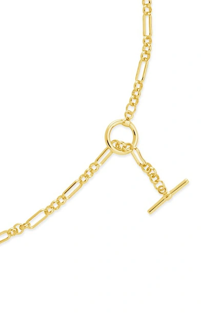 Shop Sterling Forever Mixed Link Toggle Necklace In Gold