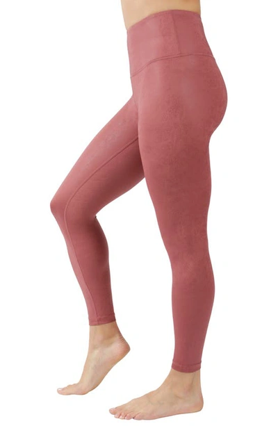 Shop 90 Degree By Reflex Faux Cracked Leather High Rise Ankle Leggings In Cracked Terracotta