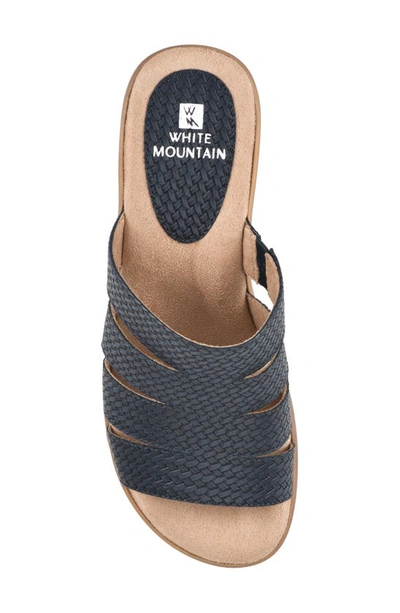 White Mountain Valora Wedge Sandal In Navy/ Woven