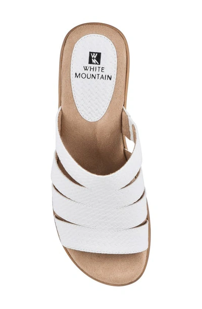 White Mountain Women's Valora Clog Slide Sandals Women's Shoes In White/ Woven