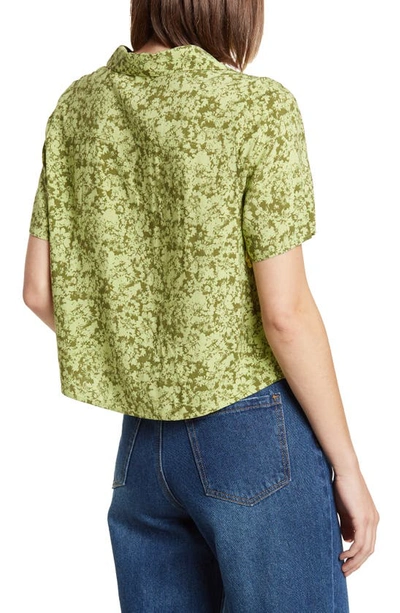 Shop Abound Sustainable Camp Shirt In Green Daisies
