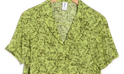 Shop Abound Sustainable Camp Shirt In Green Daisies
