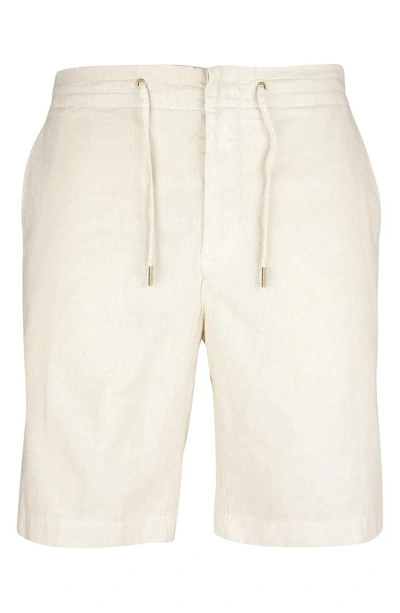 Shop Barbour Linen & Cotton Blend Shorts In Light Stone