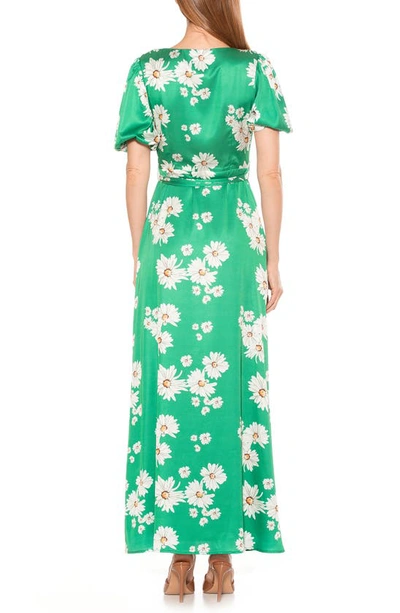 Shop Alexia Admor Mikayla Wrap Maxi Dress In Green Daisy