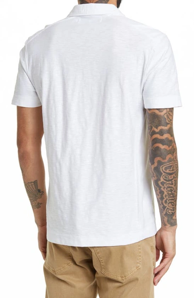 Shop Calvin Klein Short Sleeve Logo Slub Polo Shirt In Brilliant White