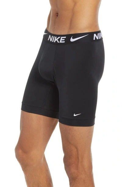 Shop Nike 3-pack Long Boxer Briefs In Black/black/black