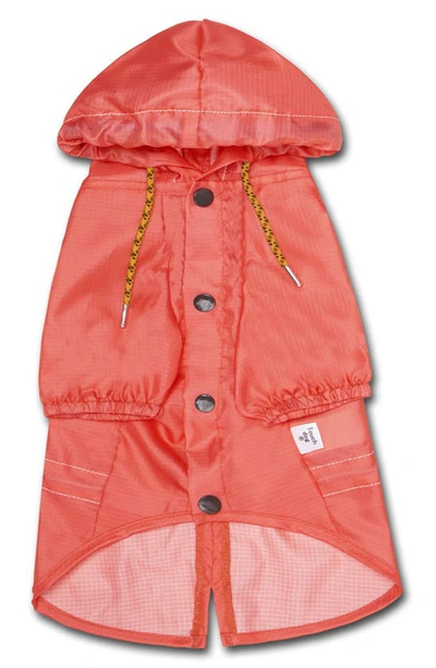 Touchdog Split-vent Designer Waterproof Dog Raincoat In Red