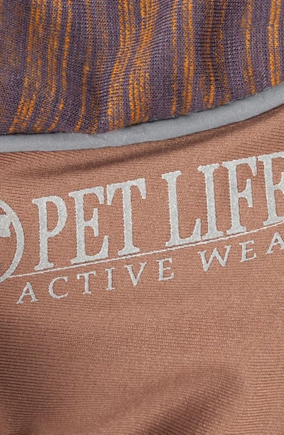 Shop Petkit The Pet Life Active 'chase-pacer' Full Bodied Heathered Tracksuit In Brown And Pattern